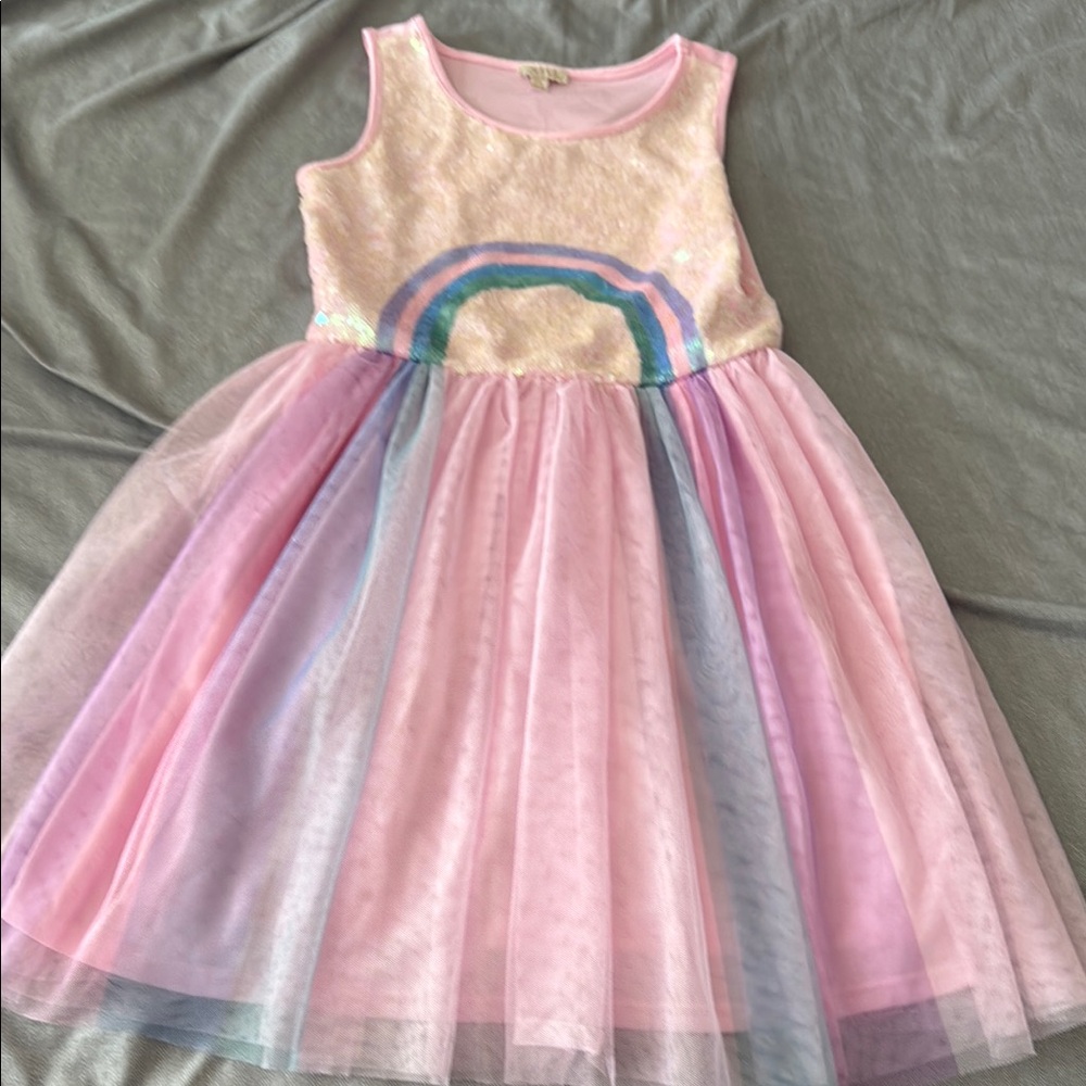 Pink and Blue Sleeveless Scoop Neck Sundress